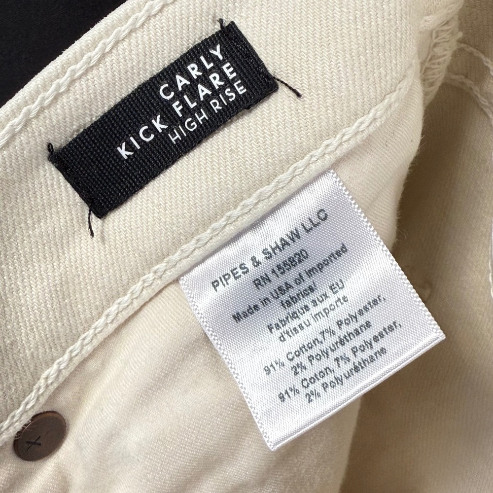 Veronica Beard Carly Kick Flare High Rise Jeans White Ivory Size 30 - Picture 9 of 11